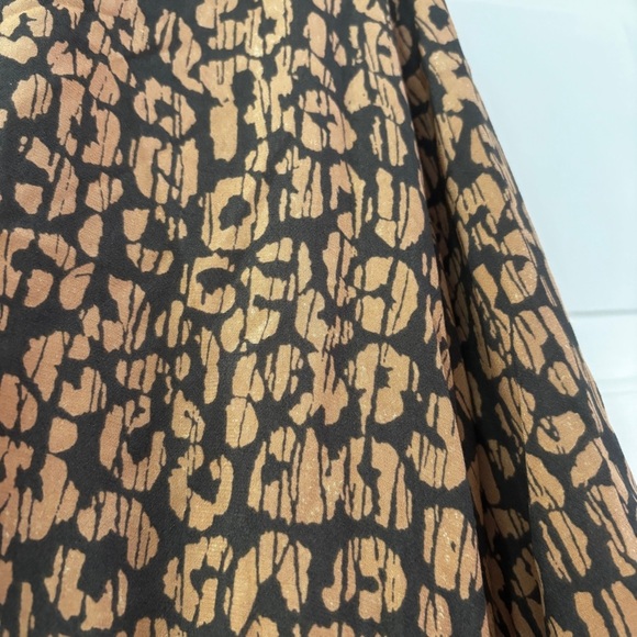 Rails Maple Dress Batik Cheetah Leopard Size Medium Long Sleeve Cinch Midi Dress - Picture 8 of 16